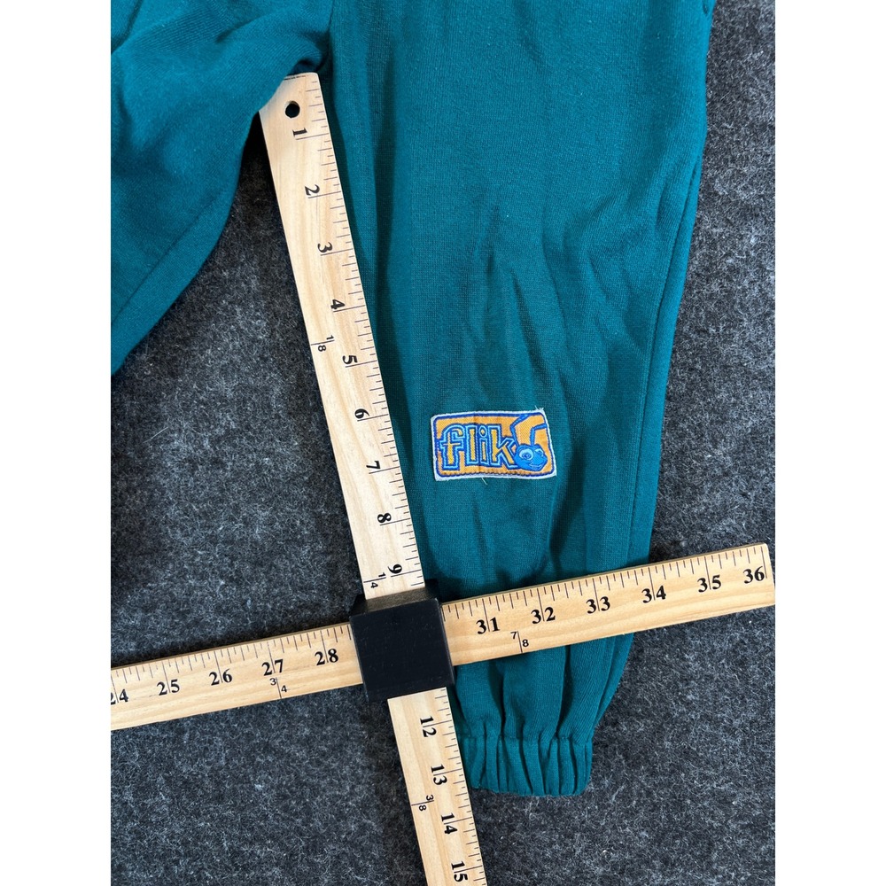 Vintage 90s Disney A Bugs Life Flik Sweatpants Teal Green Kids Joggers 4T